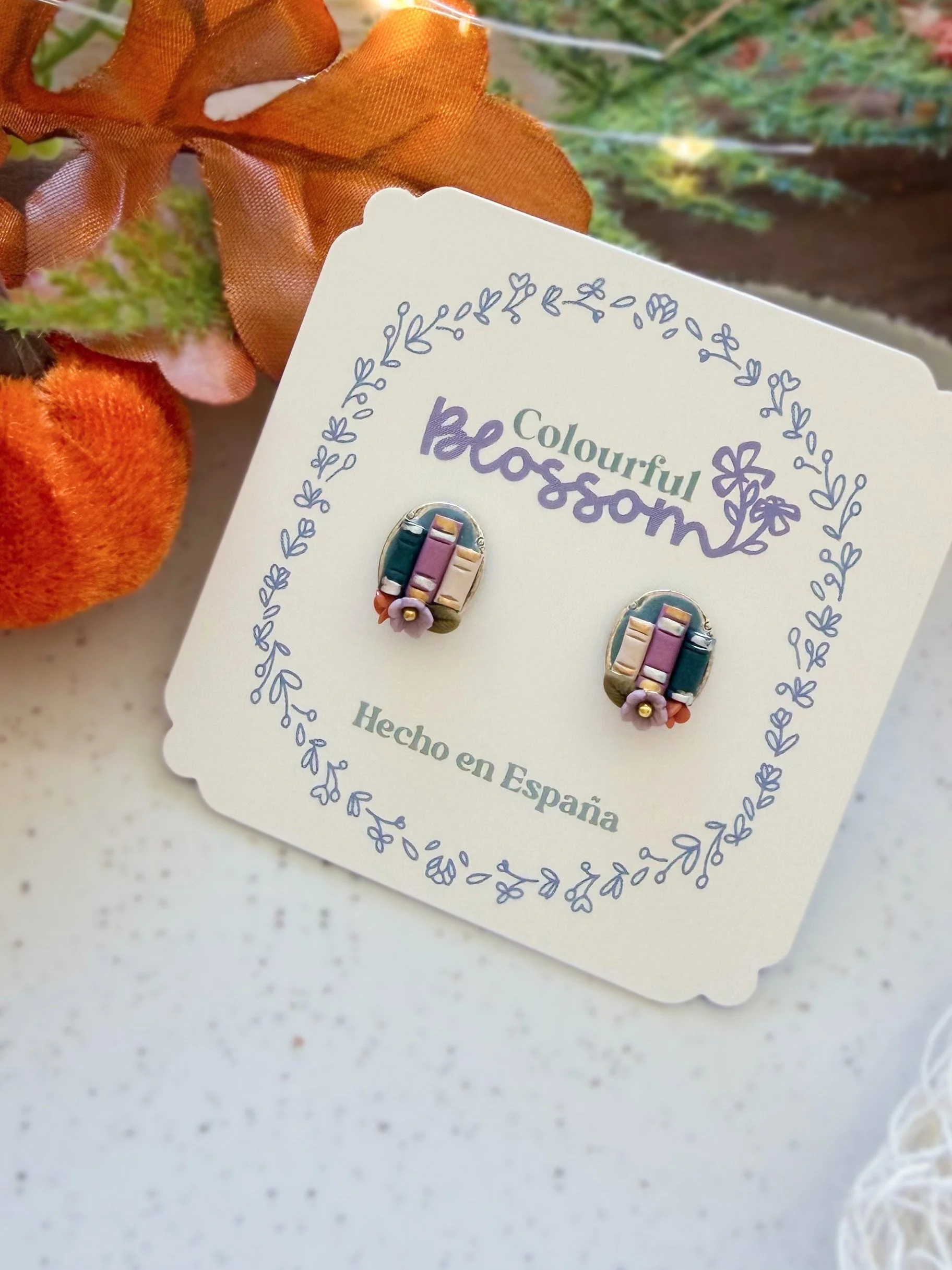 Book Shelf Oval Studs - Limited Edition