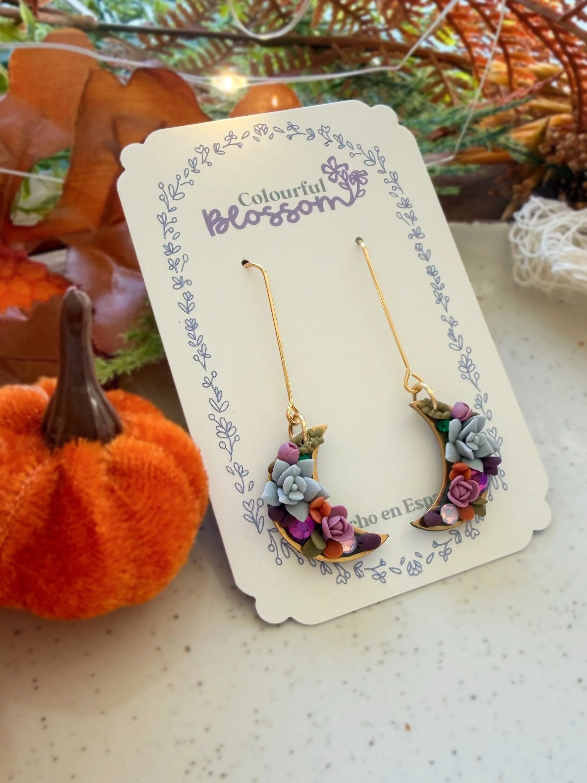 Fall Succulent Luna Earrings