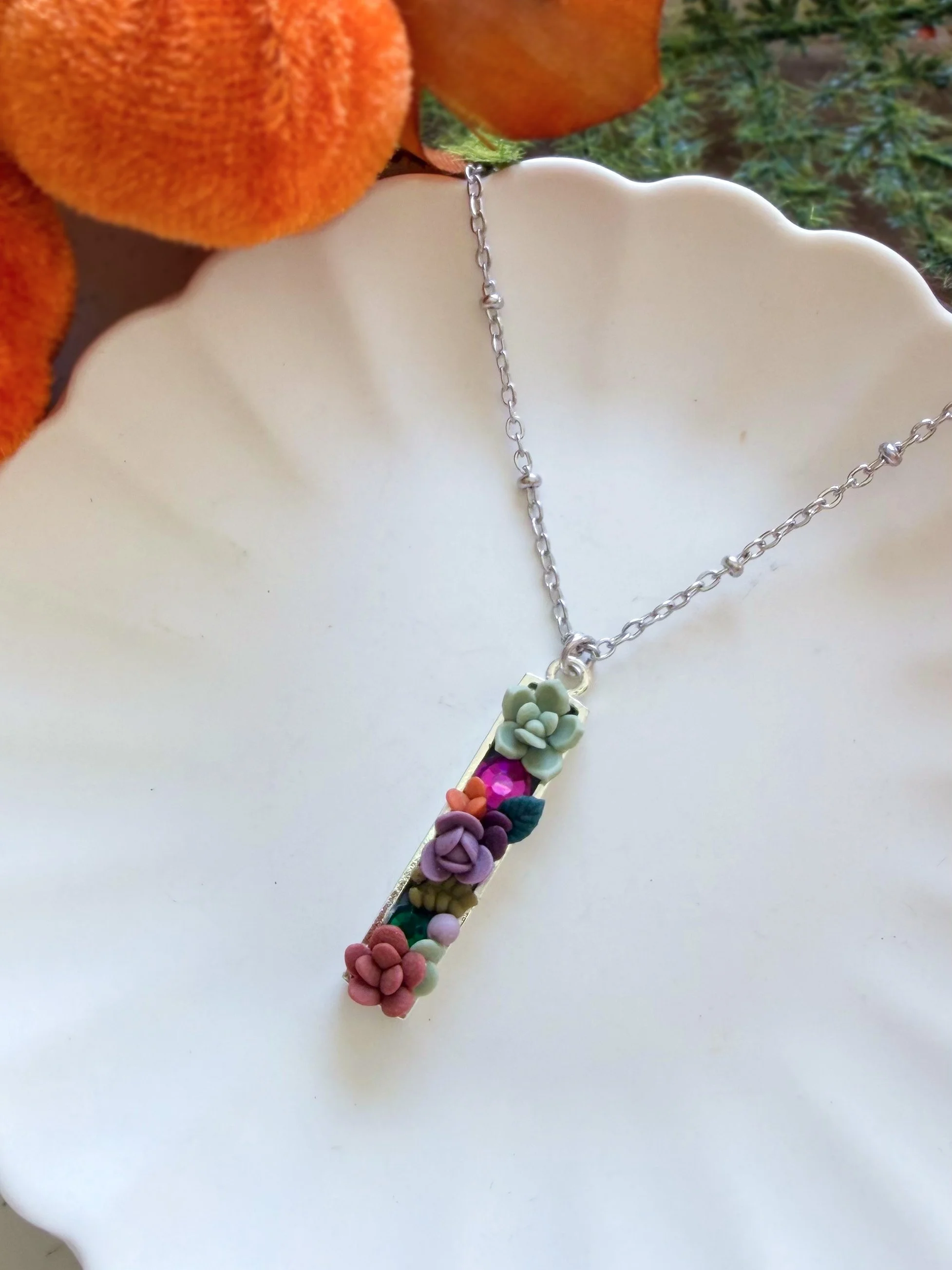 Succulent Bar Necklace