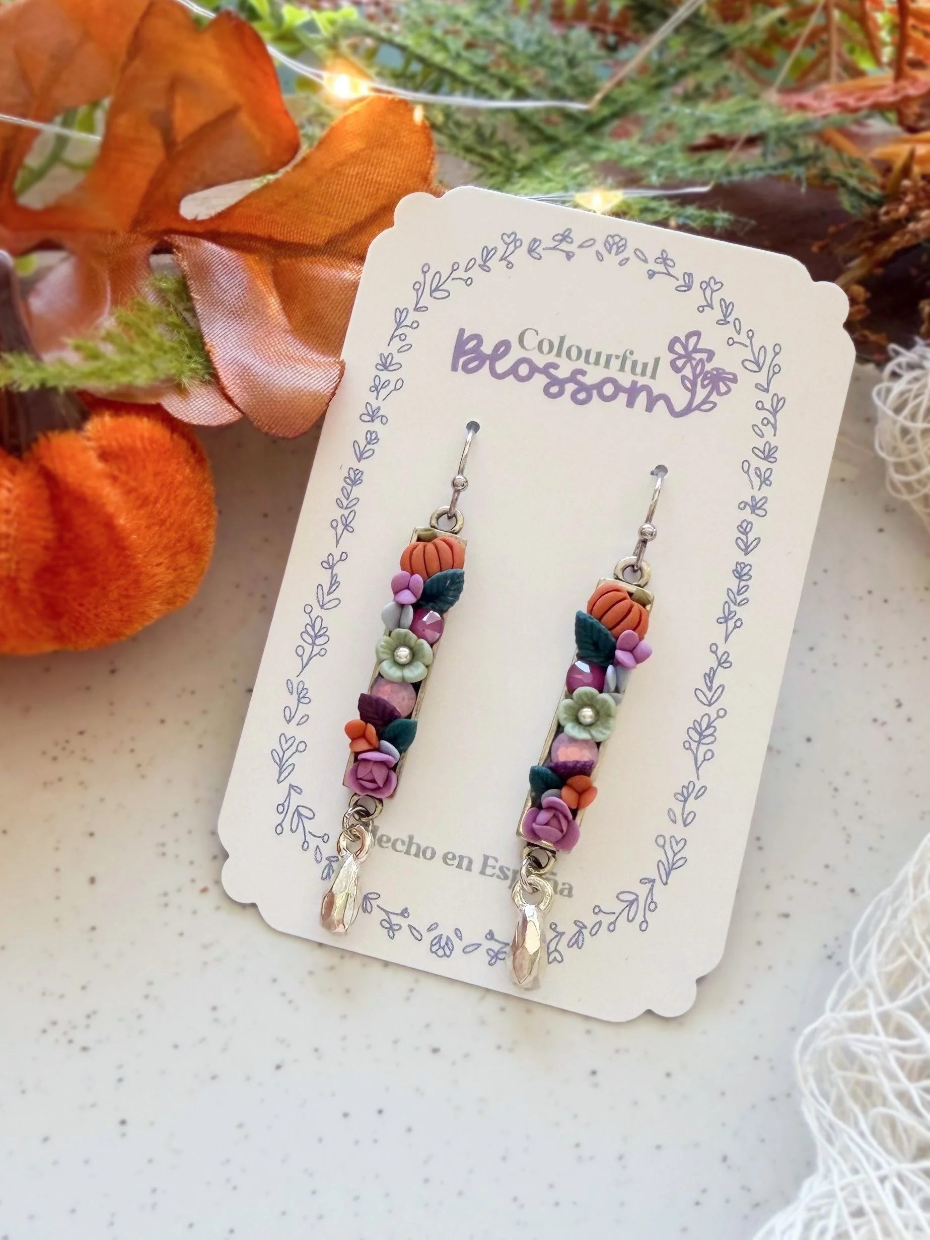 Pumpkin Botany Bar Earrings