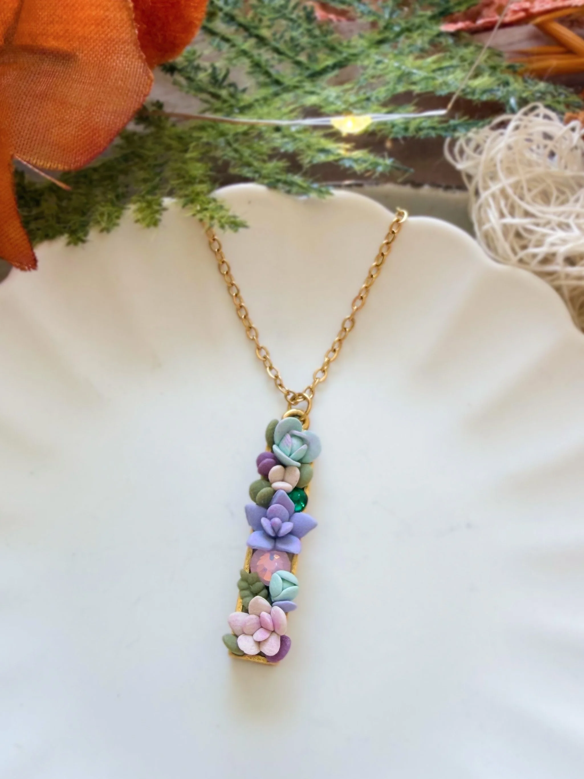Succulent Bar Necklace