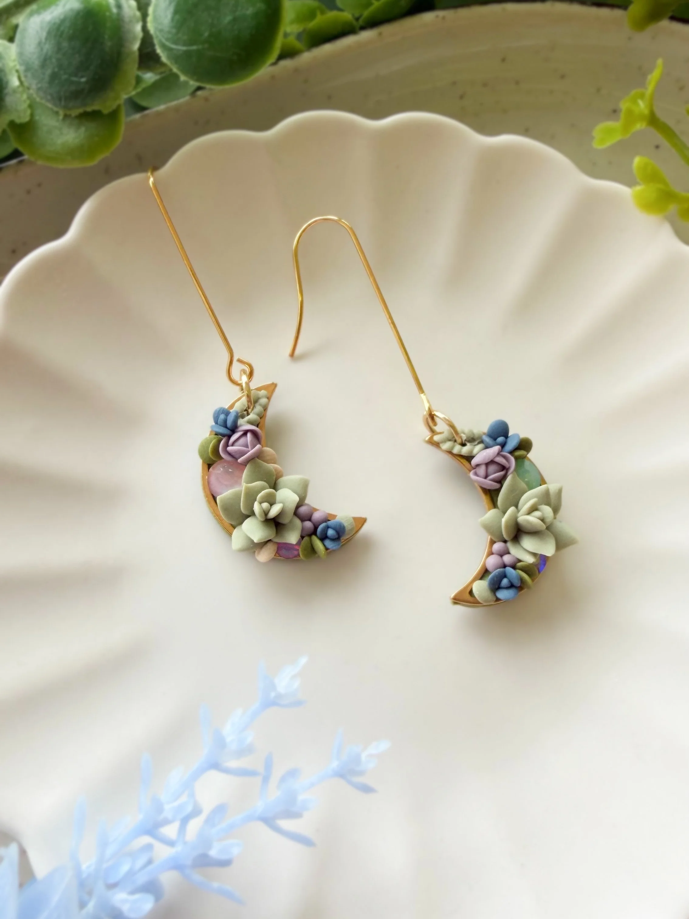 Succulent Luna Earrings V