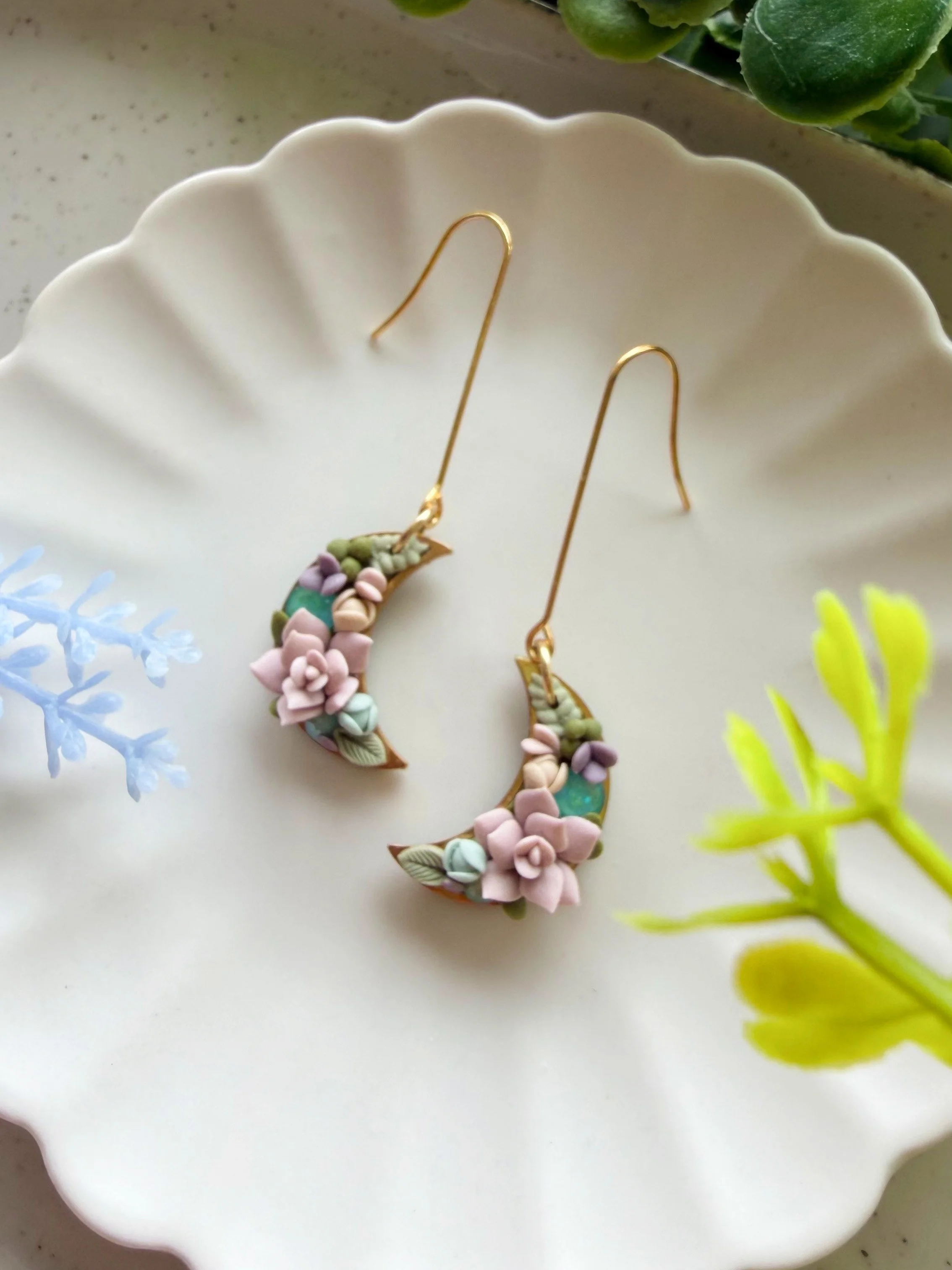 Succulent Luna Earrings VI
