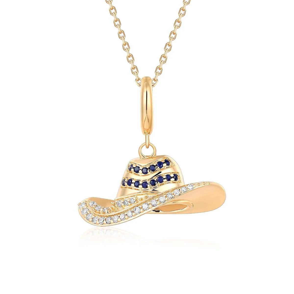 Rodeo Blue Sapphire Hat Pendant