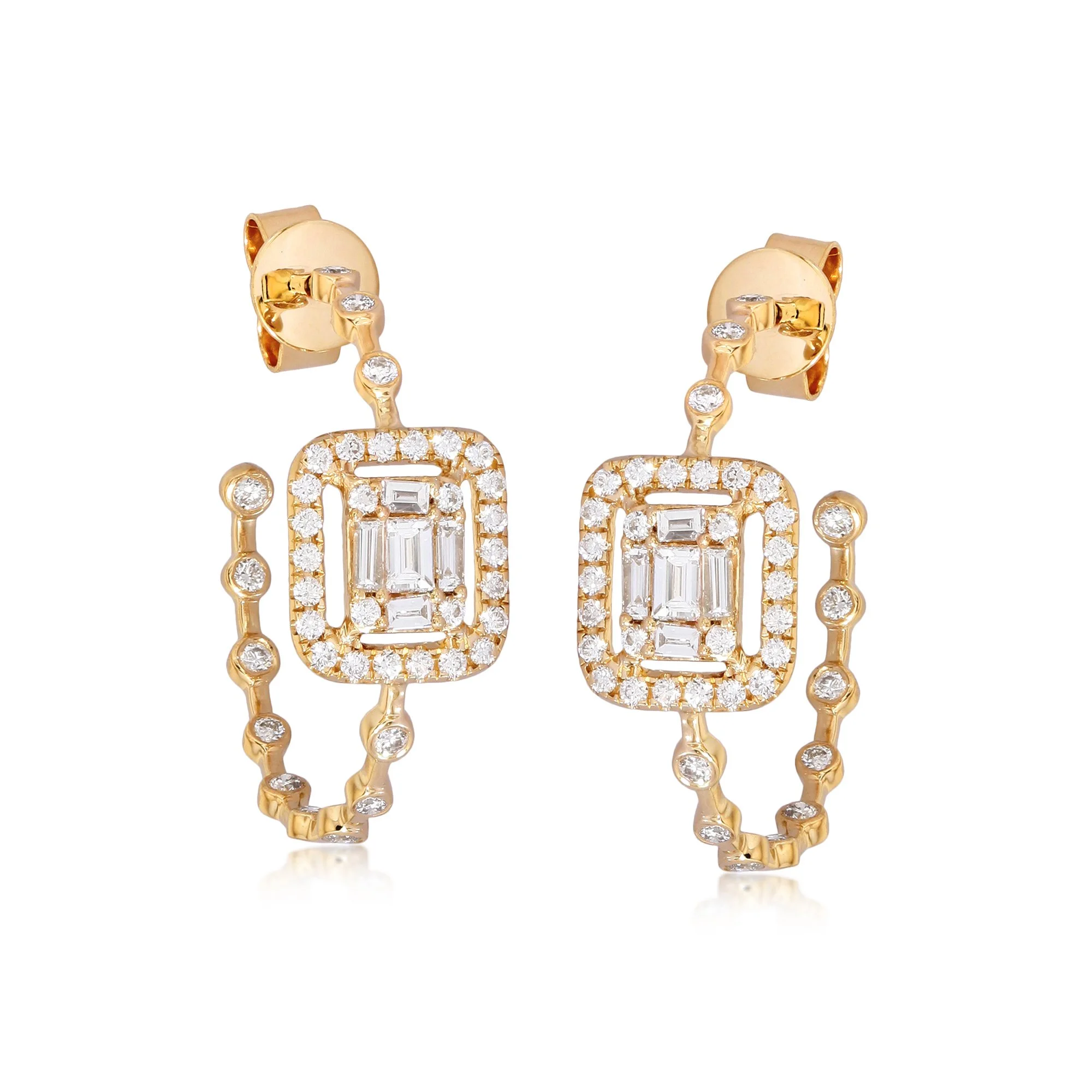 Illusion Diamond and Bezel Hoops