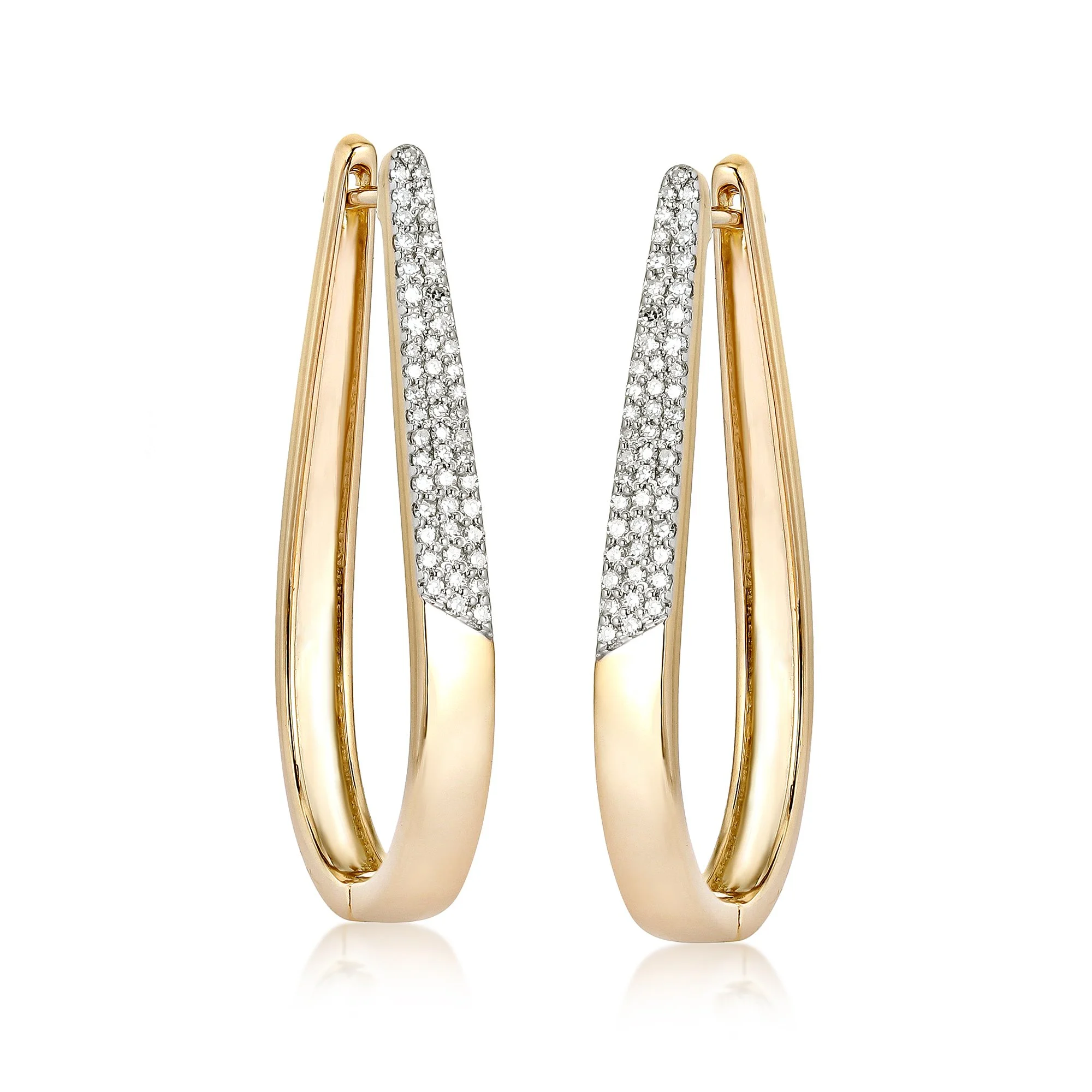Oval Diamond Hoops