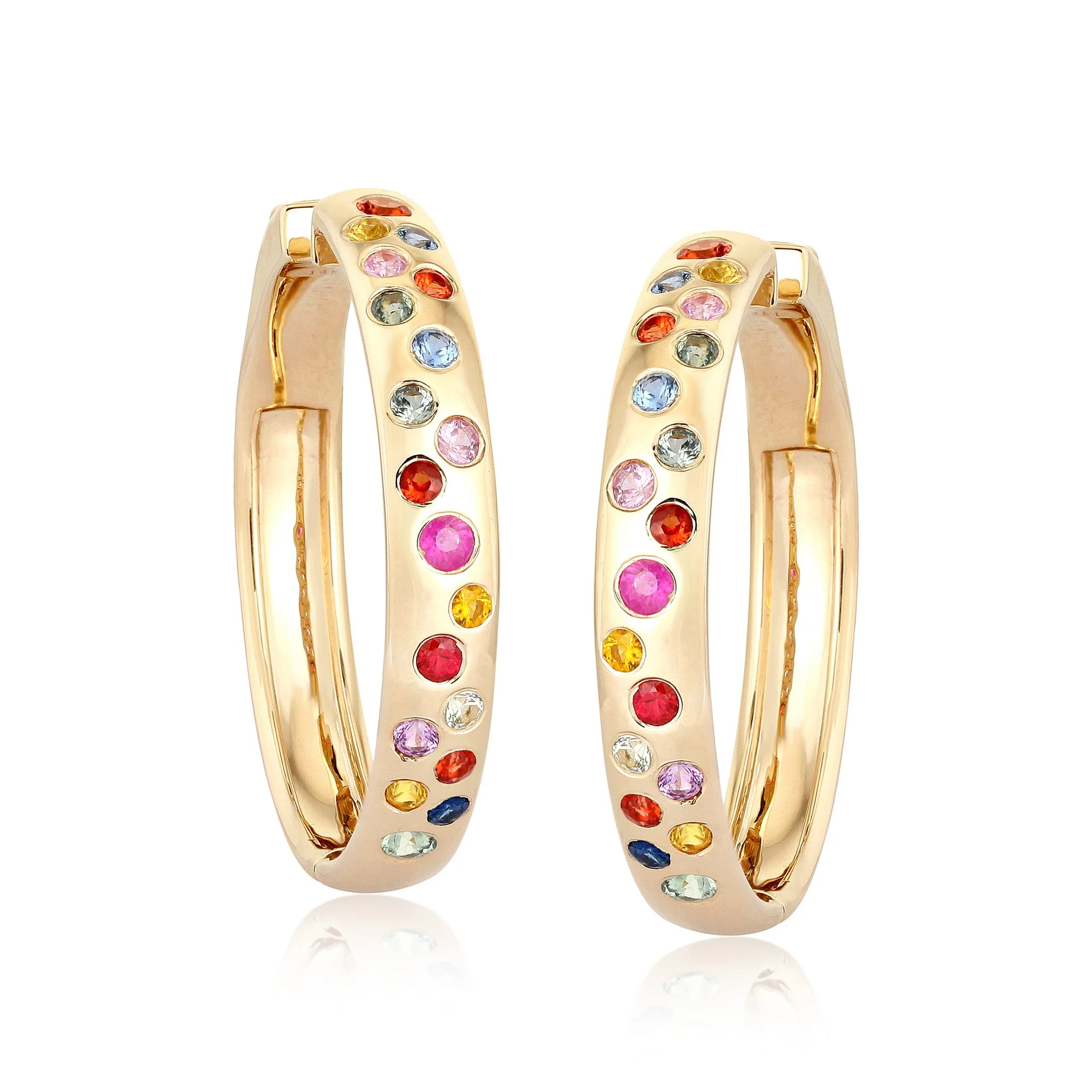 Sugar Multi Sapphires Hoops