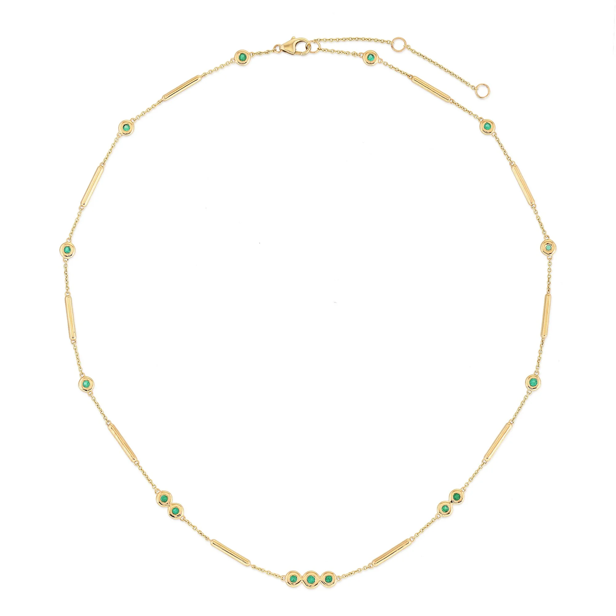 Emerald & Bar Station Necklace
