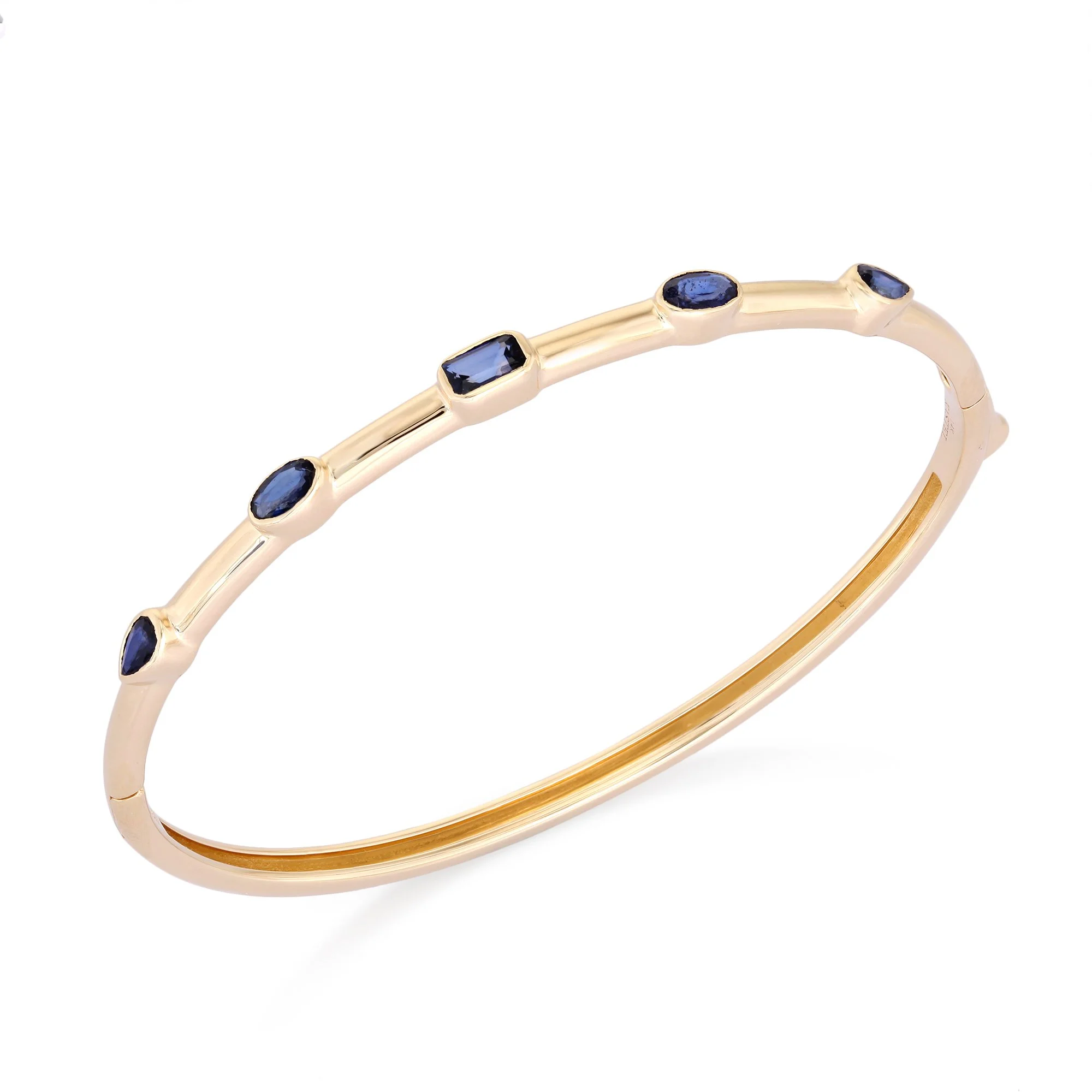 Blue Saphire Multi Shape Bezal Bangle