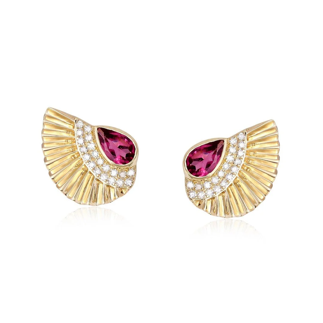 Inca Pink Tourmaline Studs