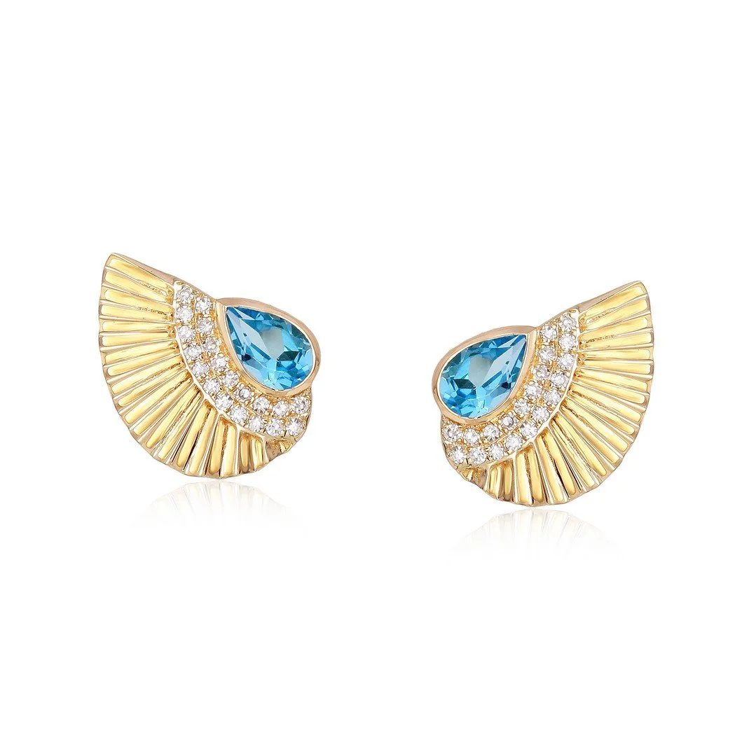 Inca Blue Topaz Studs