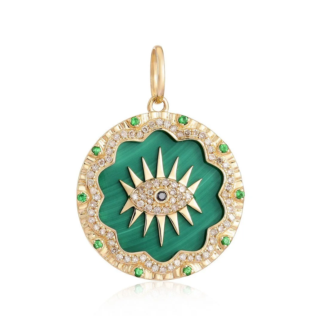 Evil Eye Malachite Pendant