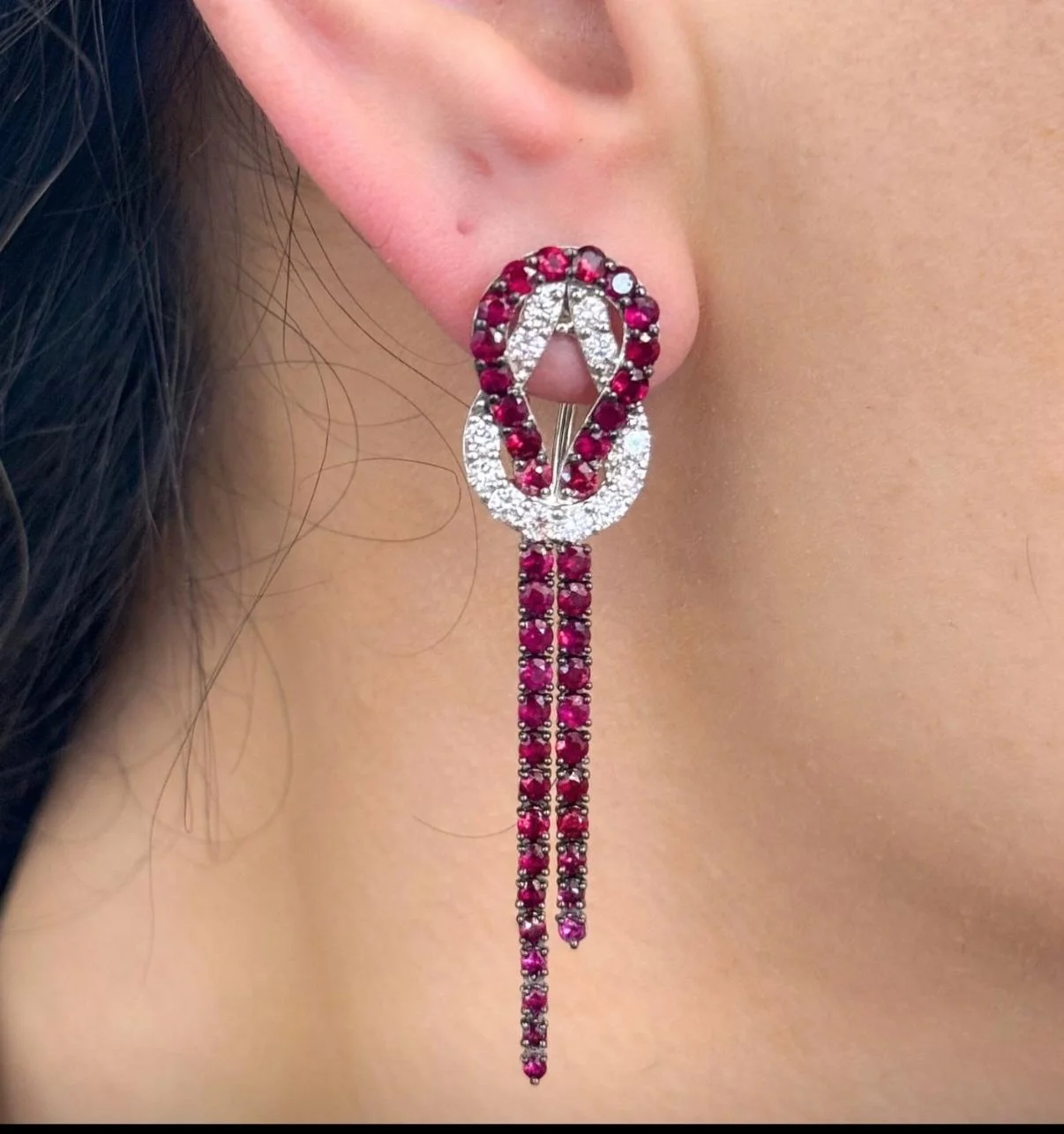 Bold rubies, brilliant diamonds, unforgettable sparkle.  Introducing The Love Knot Collection &mdash; a classic intertwined design representing unity and commitment. &hearts;️ 💎♾️. #kasteljewelry #lasvegas #newpost😍 #ruby