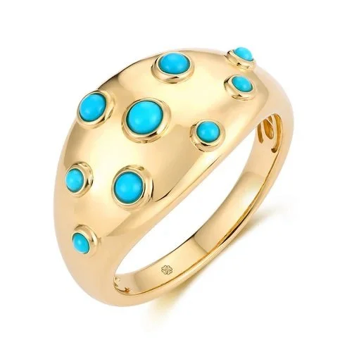 Turquoise Dome 18k Ring