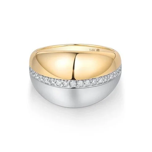 Bold Gold Two Tone Diamond Band