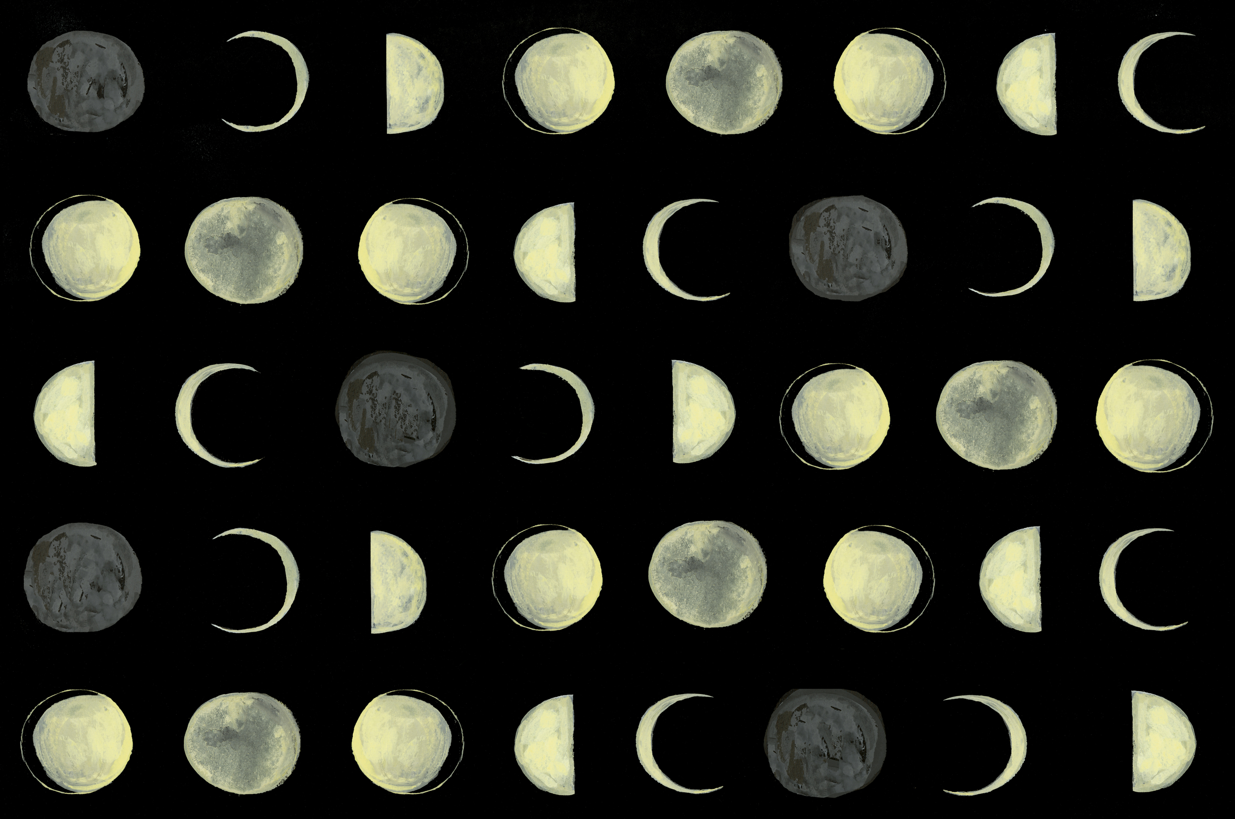 End Papers for The Moon Inside, Groundwood Books