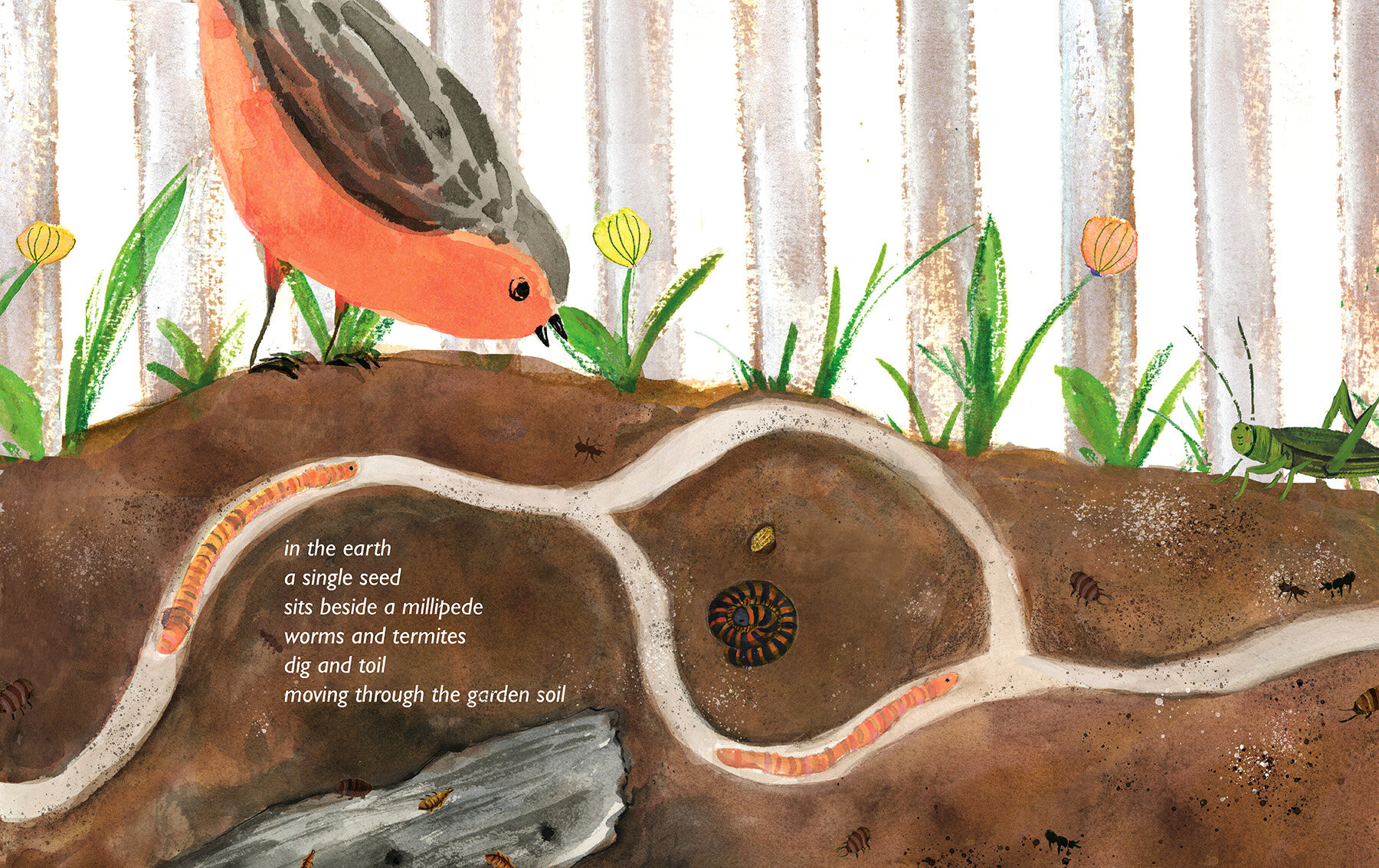 In a Garden, selected spread (Simon and Schuster)