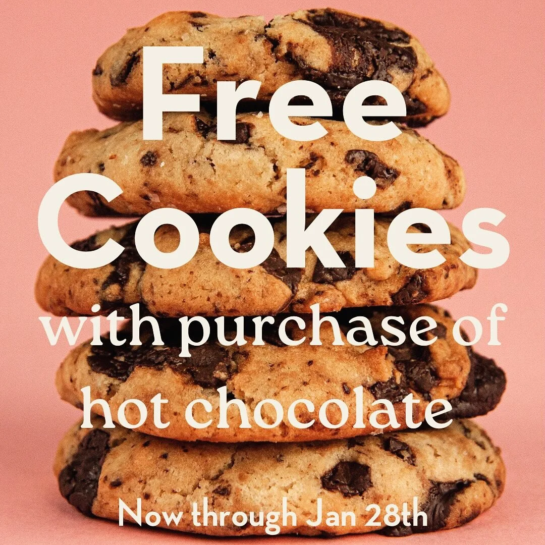 It&rsquo;s chilly but we got the good good to warm you up. 

Now through Jan 28th (next Sunday) we&rsquo;re giving away a cookie with every hot chocolate. 

Categorically, we serve sipping chocolate. Richer and thicker that your standard hot chocolat