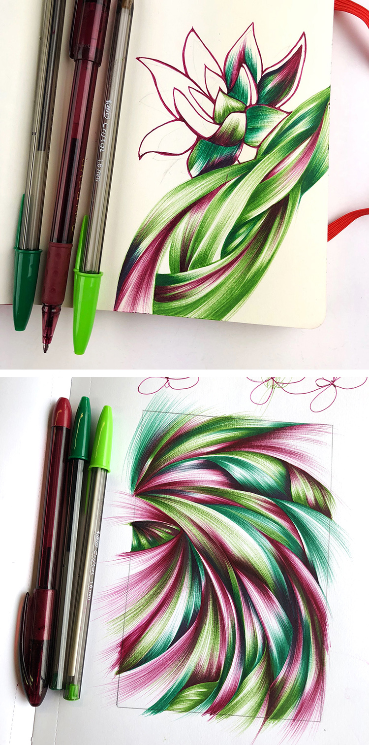 multi-colored ballpoint drawings — Blog — Jennifer Mullin