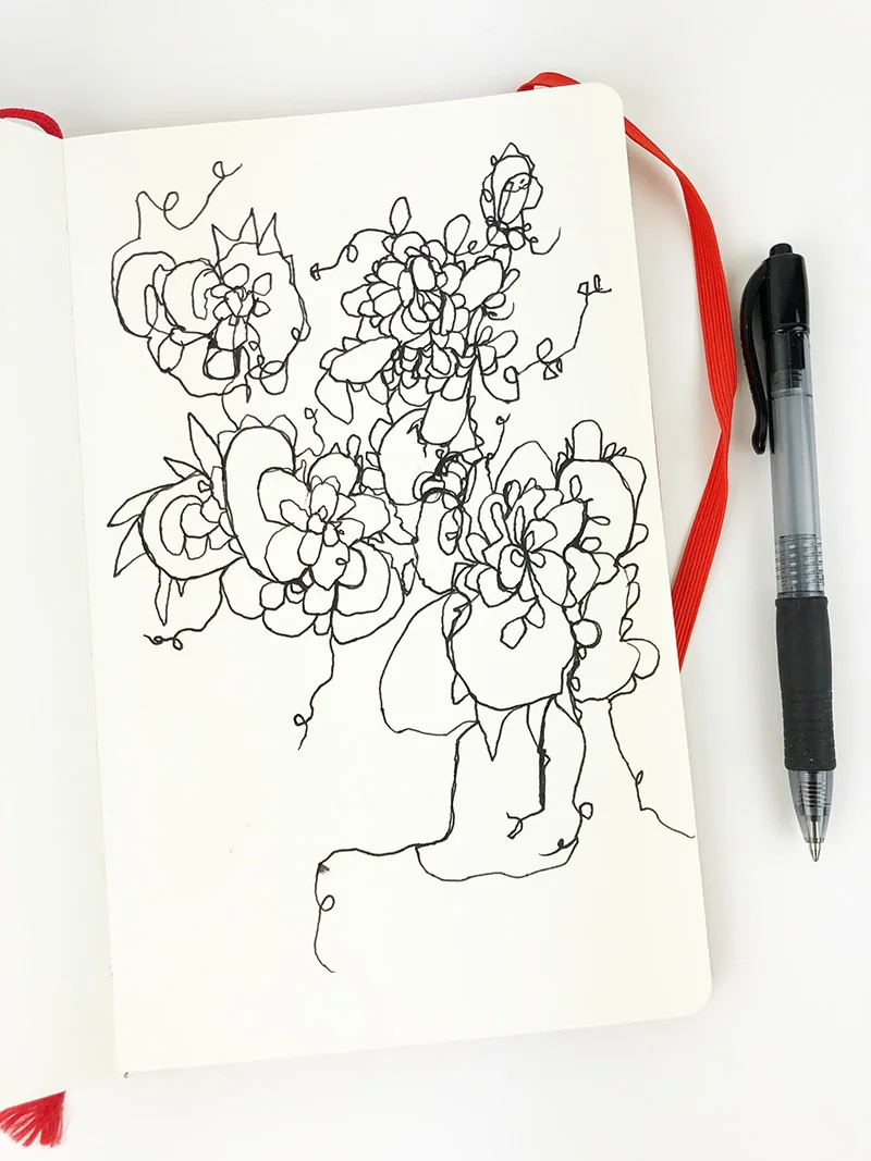 A loose drawing made on a road trip.