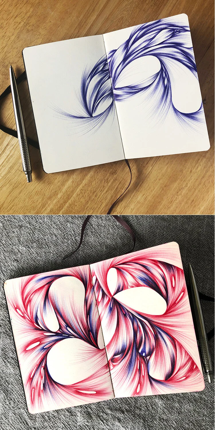 Multi Colored Ballpoint Drawings Blog Jennifer Mullin
