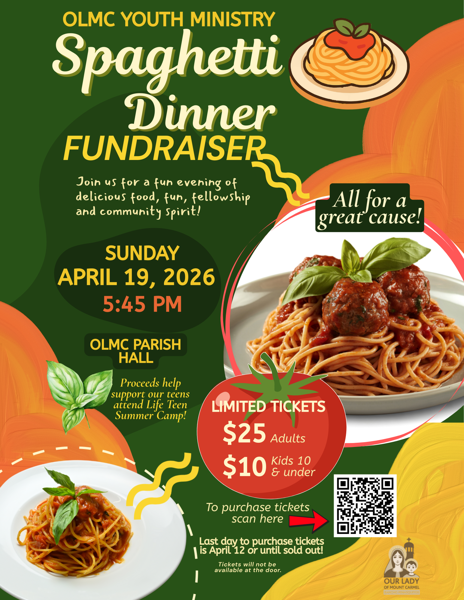 Youth Ministry Spaghetti Dinner Fundraiser