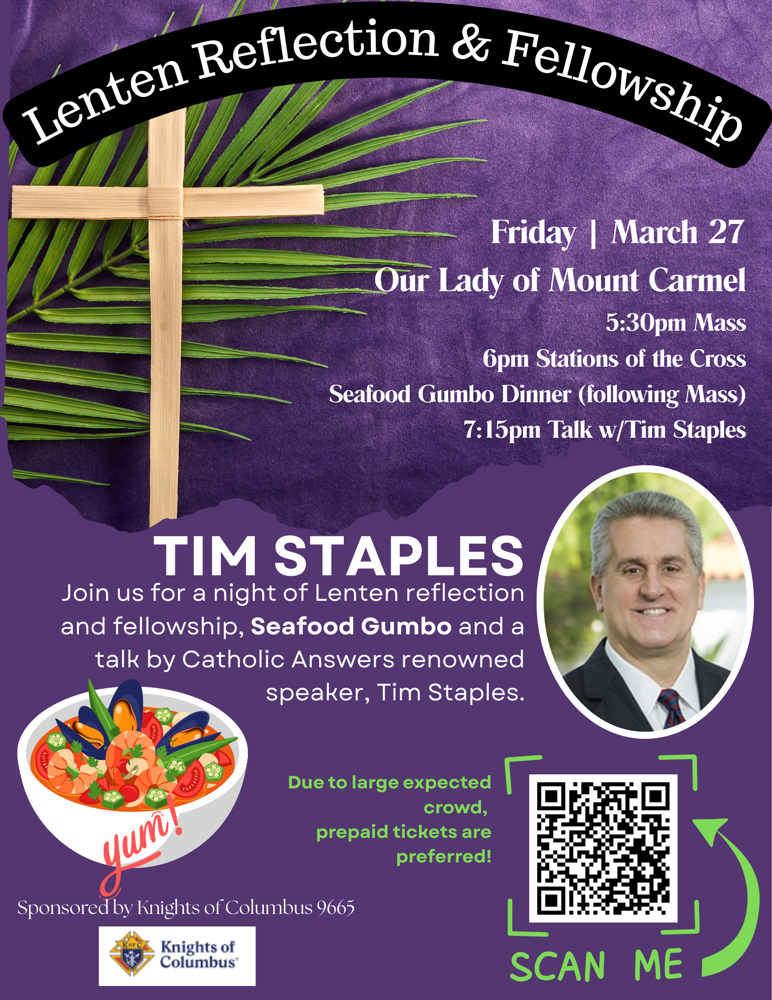 Last Friday of Lent: Gumbo Dinner &amp; Talk by Tim Staples