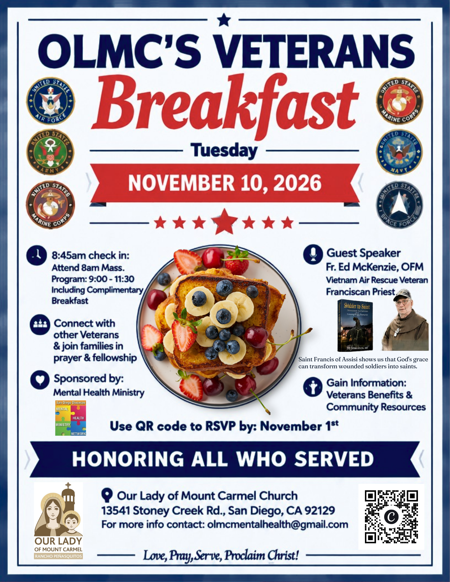 Veteran's Breakfast sponsored by OLMC Mental Health