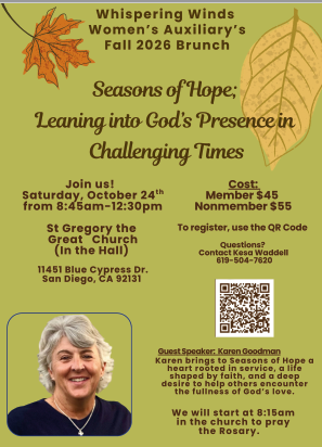 Whispering Winds Women's Auxiliary Fall Brunch at St. Gregory the Great