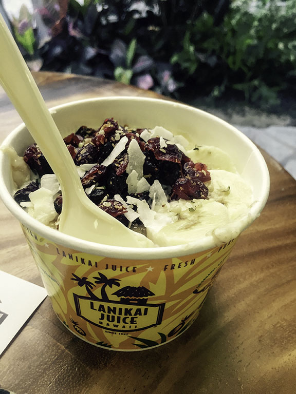 Oatmeal bowl with the works at Lanikai Juice in Honolulu.