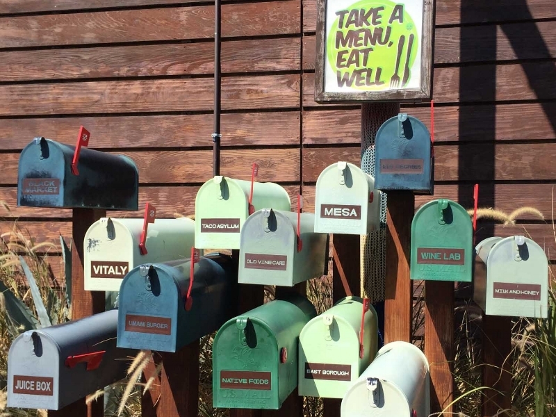 Menu mailboxes at The Camp.