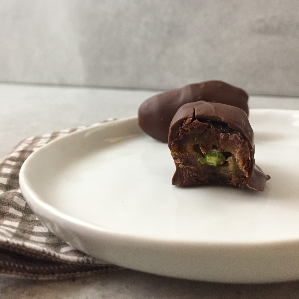 Easy Chocolate Pistachio Date Caramels | Just Three ingredients