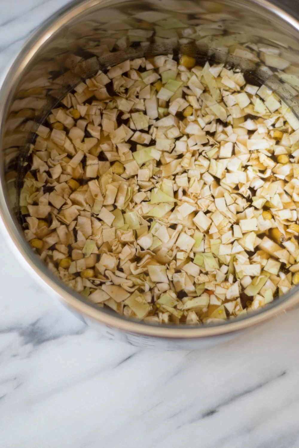 All the soup ingredients go right into the Instant Pot to cook