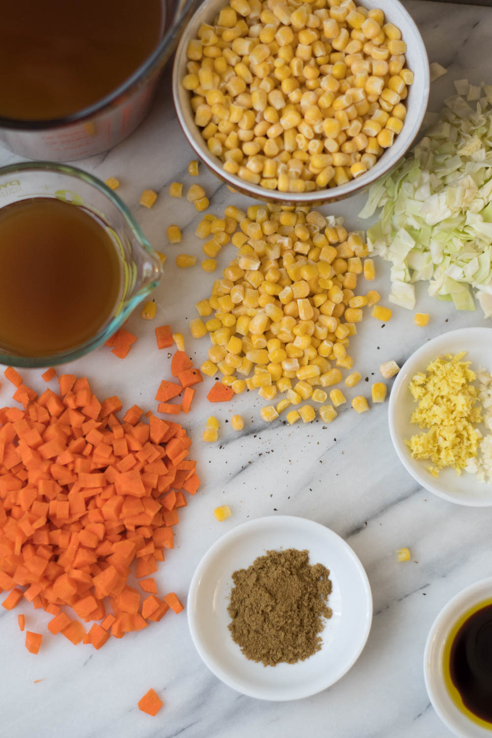 Ingredients for Indo-Chinese-Corn Soup