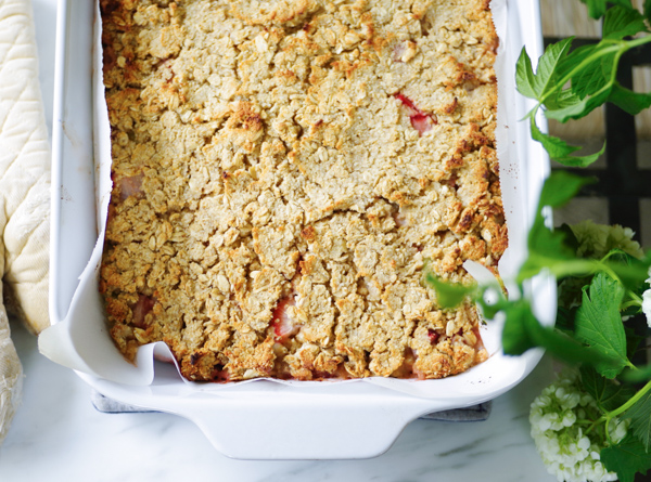 Eager for another great rhubarb recipe? Try this Rhubarb Crisp! - It's oil-free, refined sugar-free, vegan & delicious!