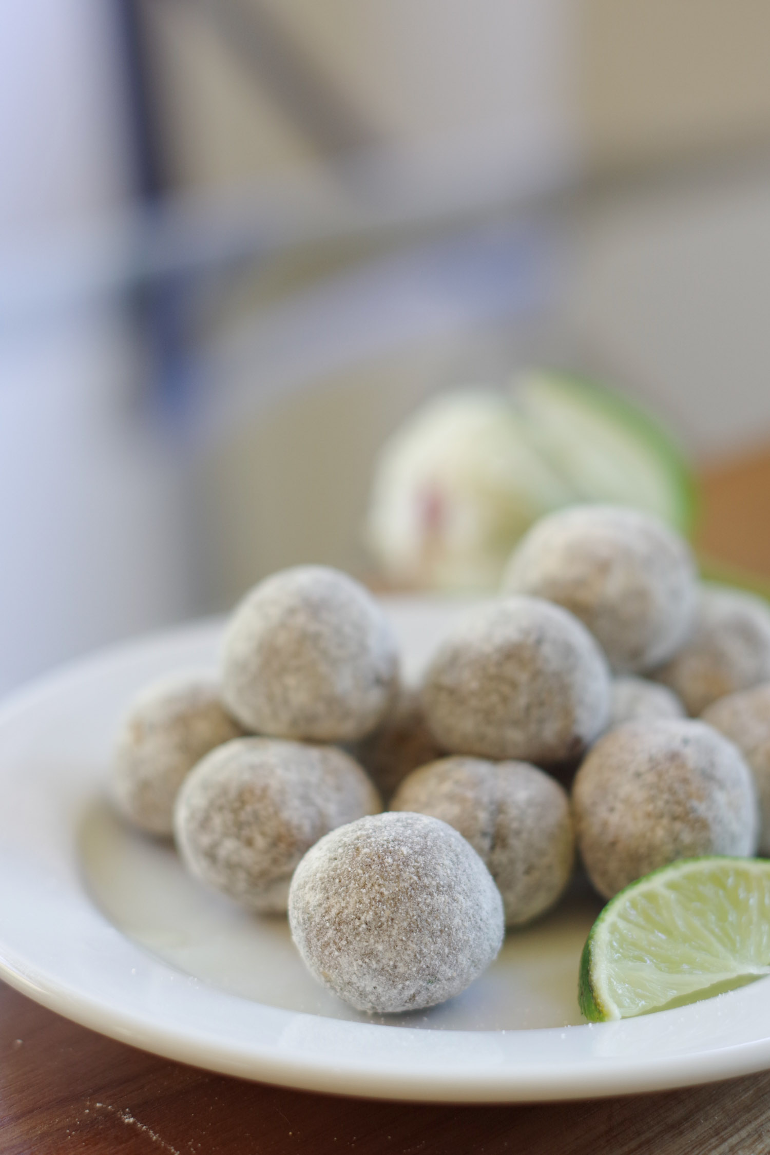 Eat them immediately or take them on the road: Coconut Lime Energy Bites by Beautiful Ingredient