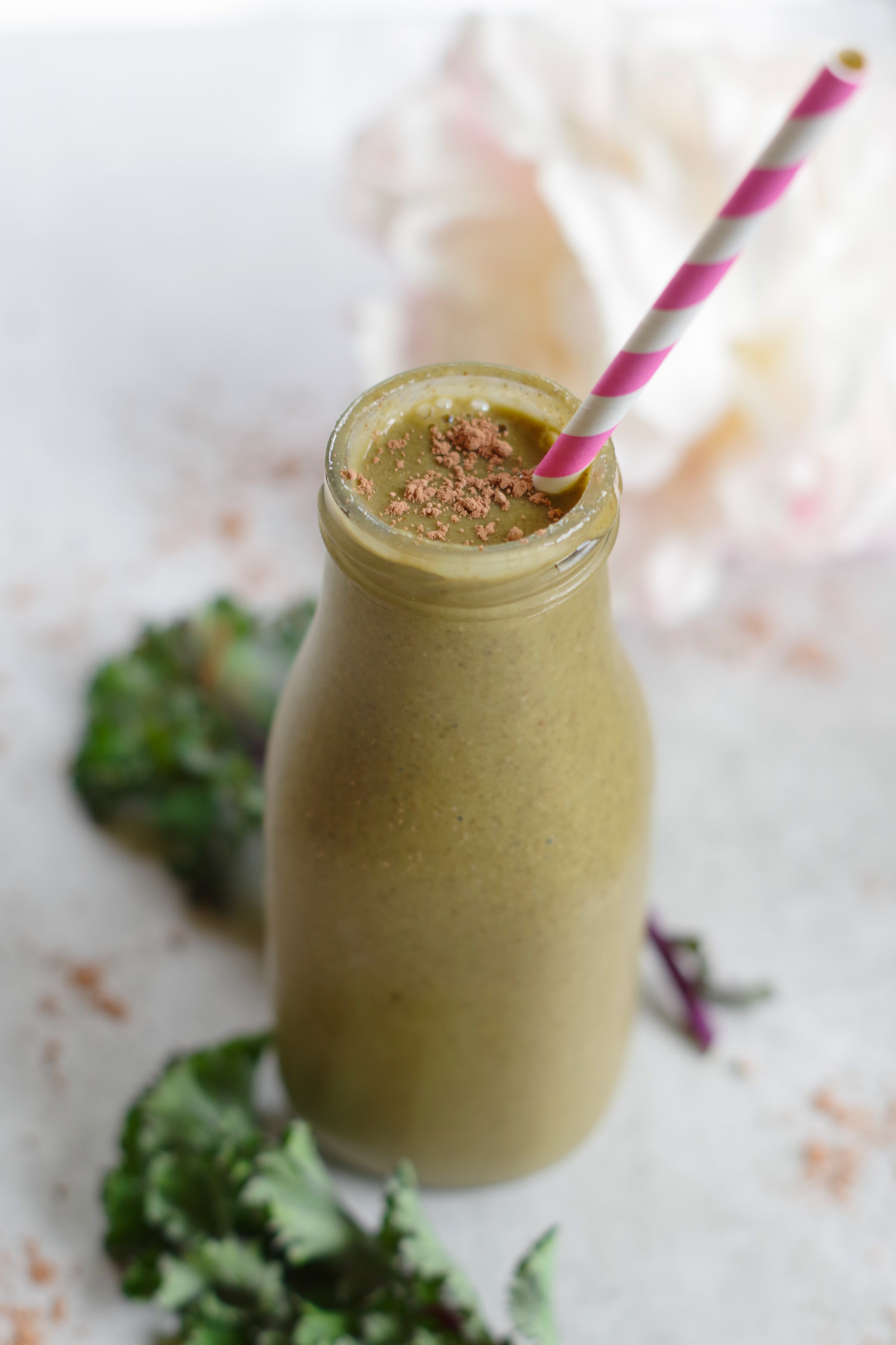 Chocolate Almond Kale SMoothie, by Beautiful Ingredient