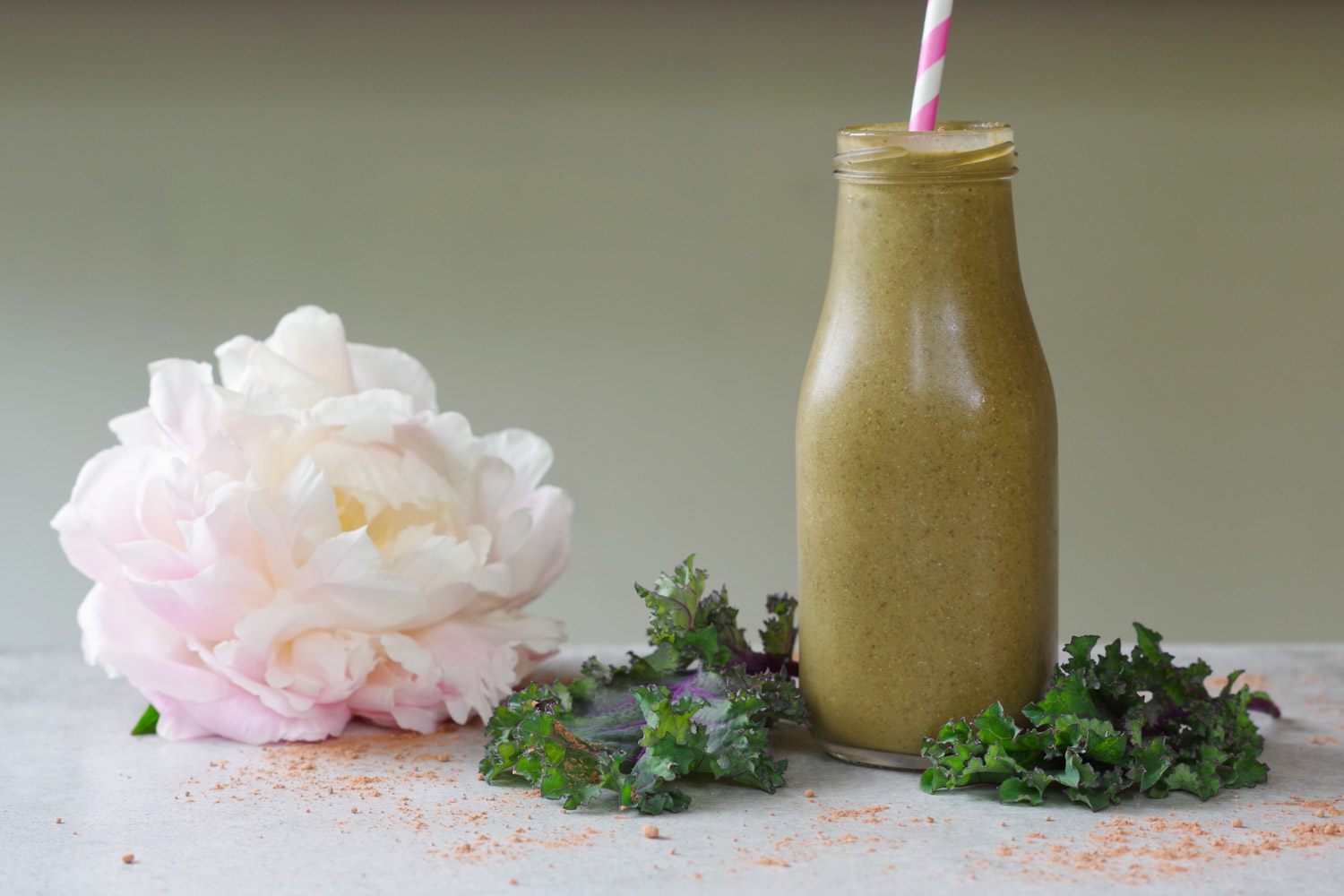 Chocolate Almond Kale Smoothie makes a great Meal on the Go, by Beautiful Ingredient