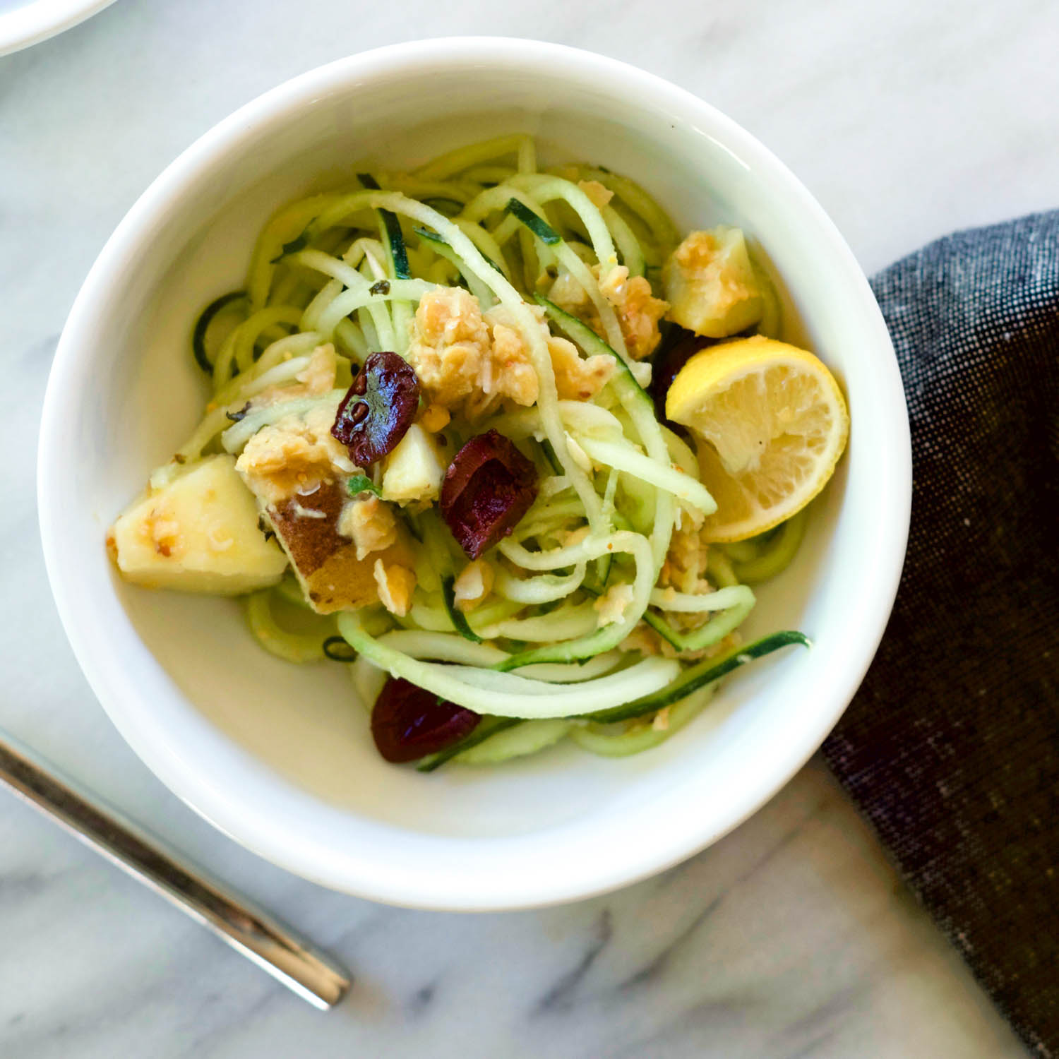 Nicoise-inspired Salad with Spiralized cucumber Noodles, by Beautiful Ingredient