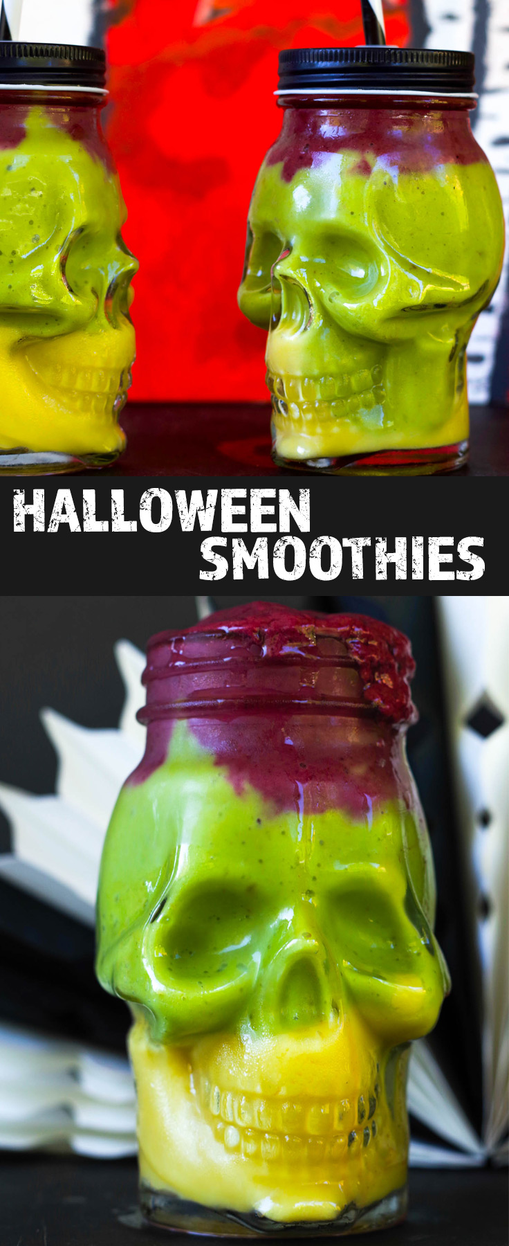 Easy Colorful Halloween Smoothies | Orange, GReen, Purple | Vegan | Refined Sugar-free By Beautiful Ingredient