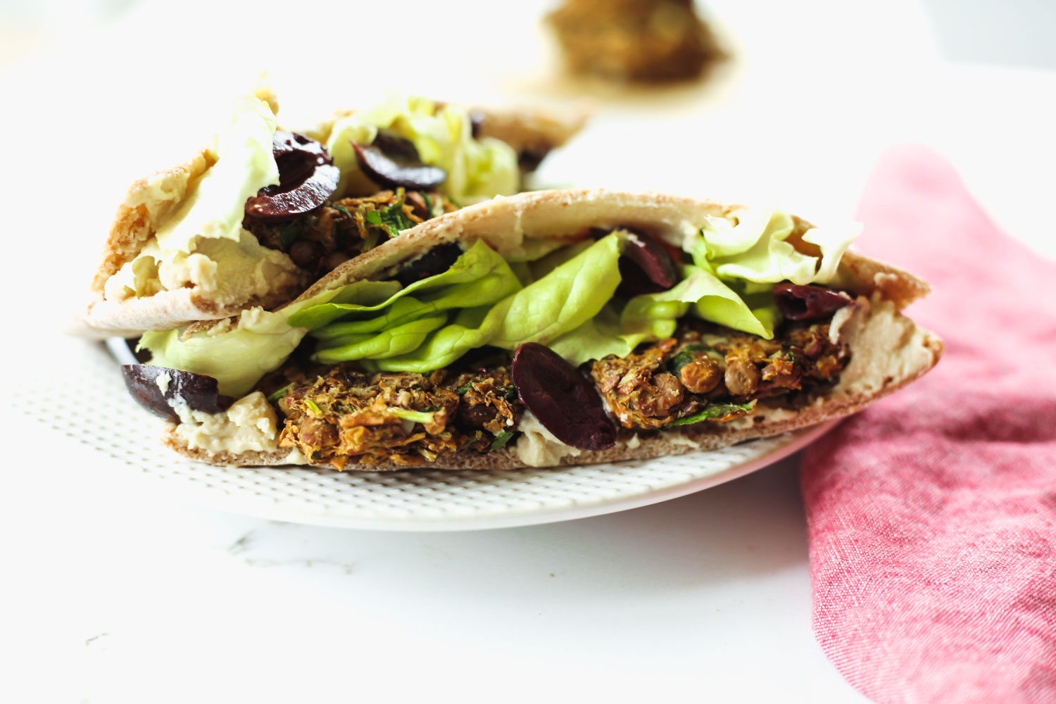Baked Lentil Falafel Sandwich | Recipe from The Simply Vegan Cookbook by Dustin Harder