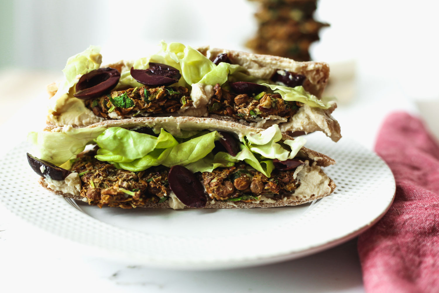 Baked Lentil Falafel Sandwich | Recipe from The Simply Vegan Cookbook by Dustin Harder