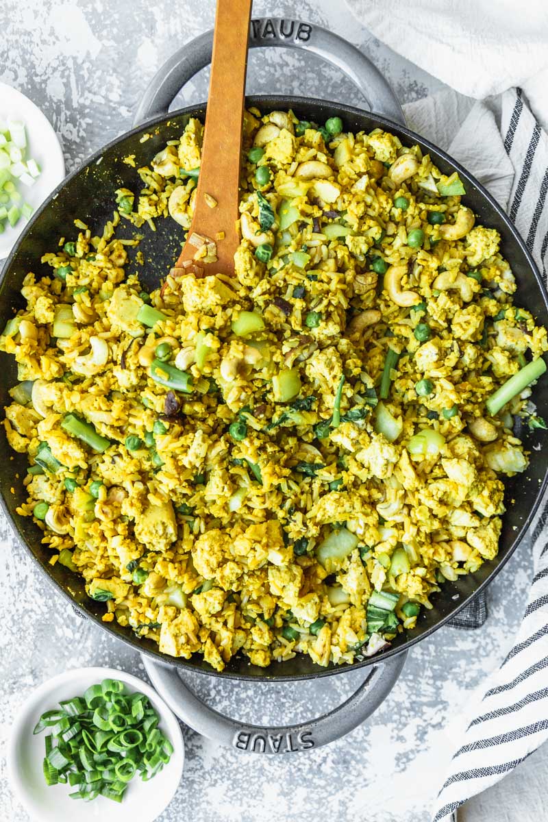 Quick and Easy Vegan Curry Fried Rice • beautifulingredient.com