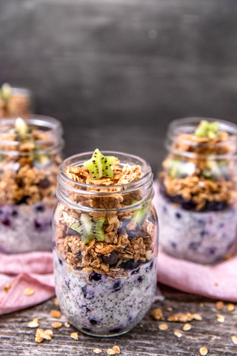 Make-Ahead Chia Pudding Parfaits with Peanut Butter Chocolate Chip Granola