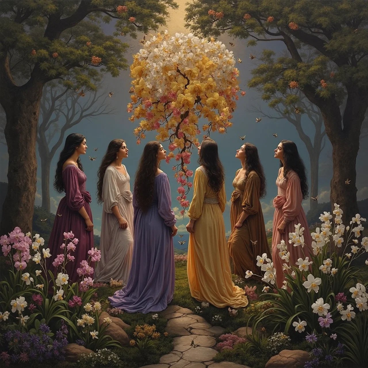 &quot;God spoke today in flowers, and I, who was waiting on words, almost missed the conversation.&quot;🌹 
~Ingrid Goff-Maidoff

#heartlight #gratefulheart

Sisters in Spring - digital art by @martareis.visionality