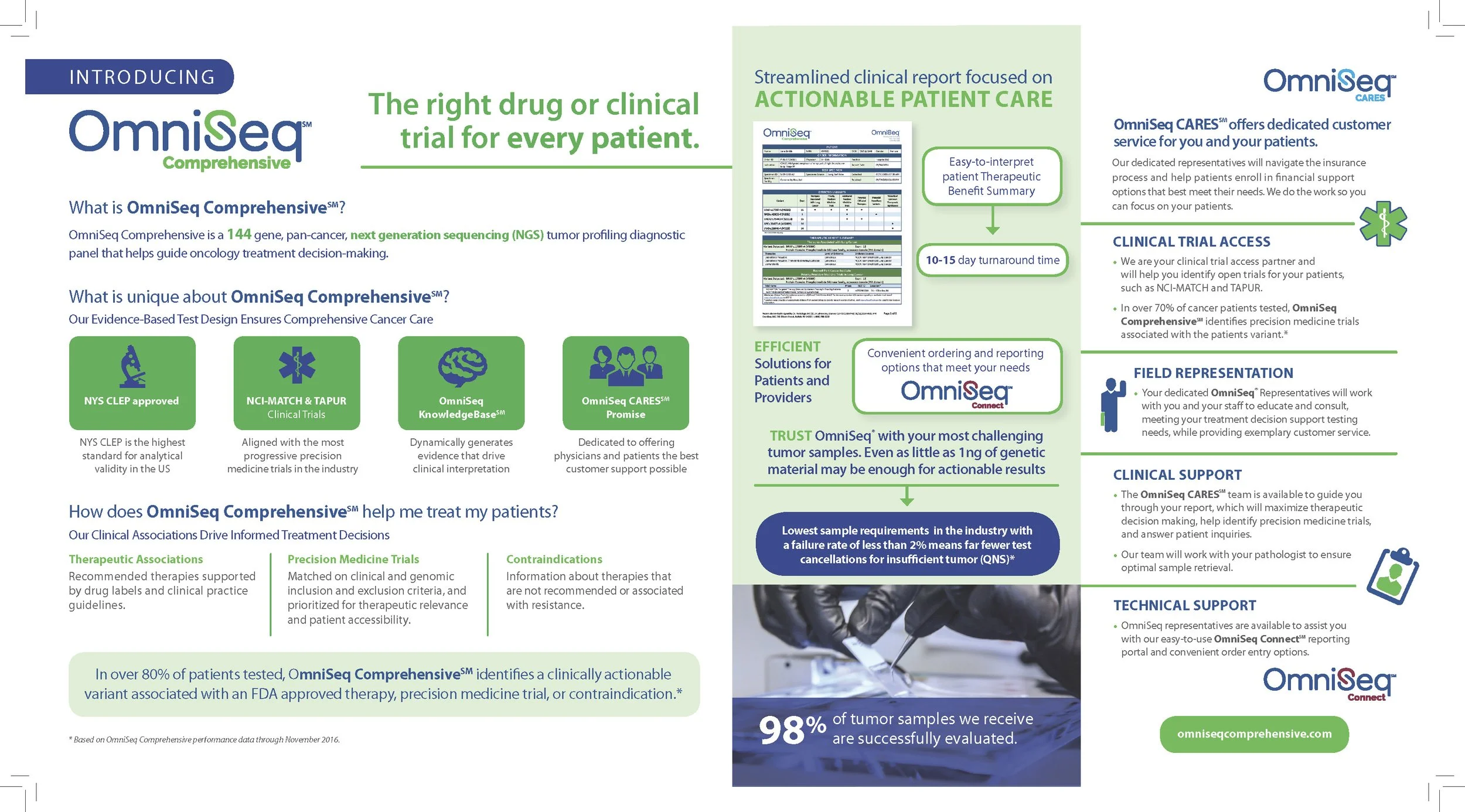 OmniSeq Comprehensive/Tri-fold brochure/Clinicians