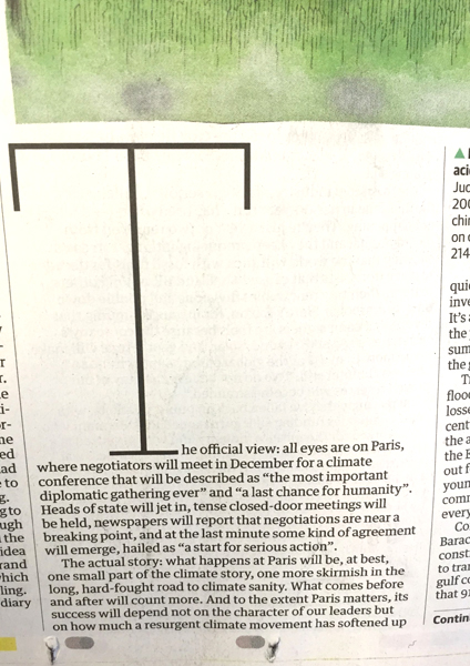 Gigantic T in The Guardian