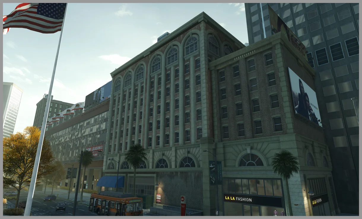 MP Bank These next Four images are examples of the modular downtown kit I created. The first two are more classical buildings with brick structures and old copper storefronts. The next two are More modern structures with metal face walls an