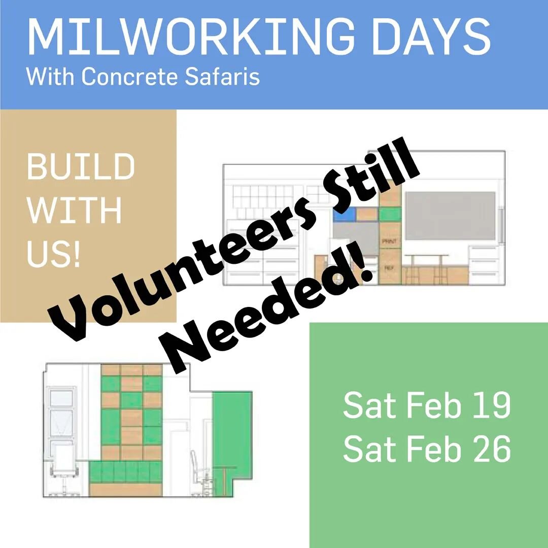 We still need volunteers for an exciting day of woodworking on 2/19 and 2/26! We are renovating the office of @concretesafaris , a non profit organization that provides programs for East Harlem young people that encourage health, exercise, and explor