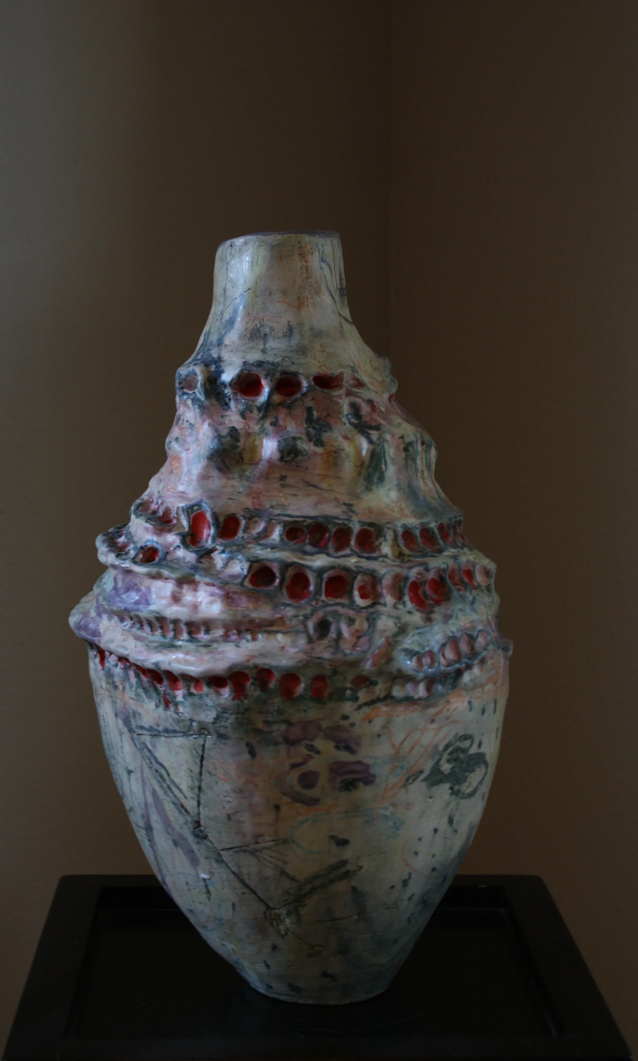  Porcelain&nbsp;  Mason stain and underglaze pencil with clear glaze: Cone 06  17 x 10 inches 